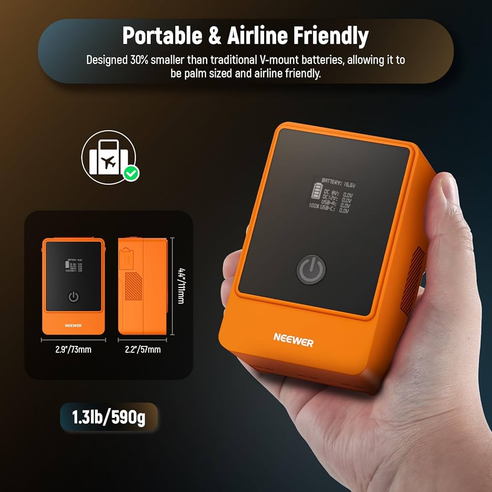 Amazon.co.jp: NEEWER ミニVマウントバッテリー 6800mAh 99Wh 14.5V